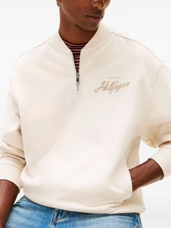 Tommy Hilfiger ハーフジップ スウェットシャツ | ニュートラル 