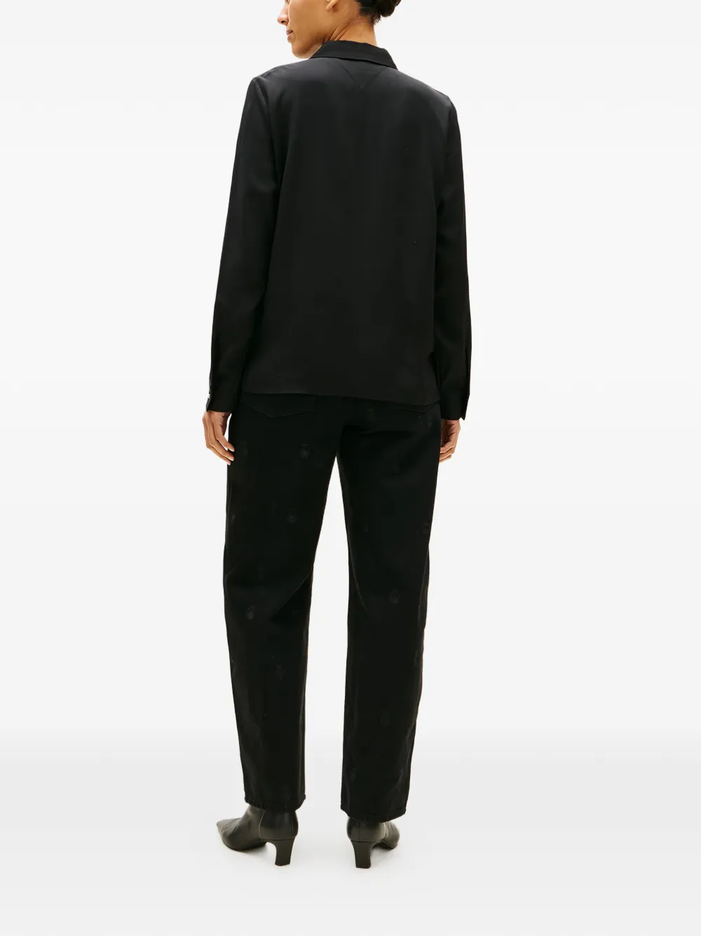  Tommy Hilfiger Collared Long-sleeve Shirt - Black 