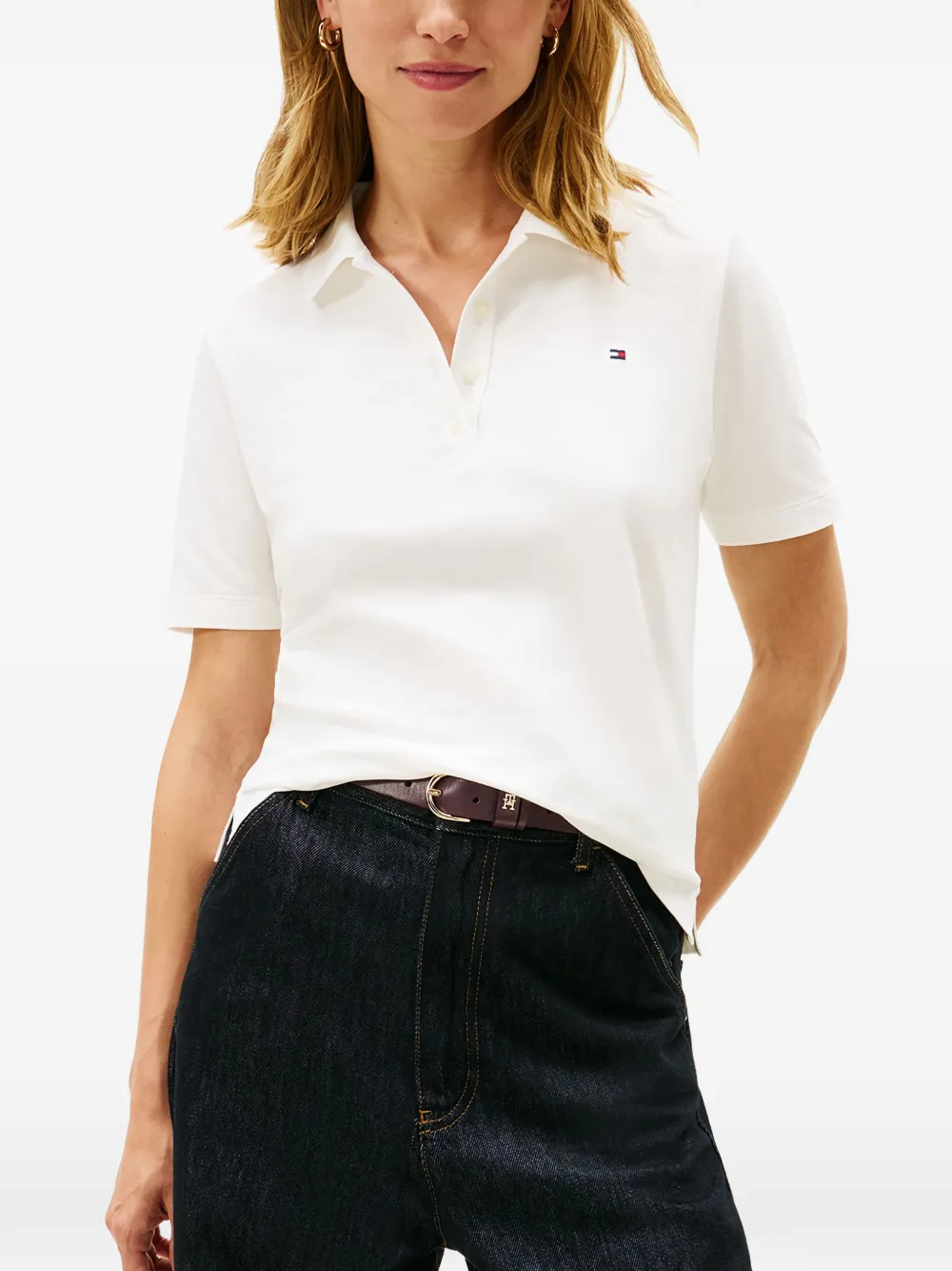 Tommy Hilfiger Polotop met korte mouwen en kraag Wit