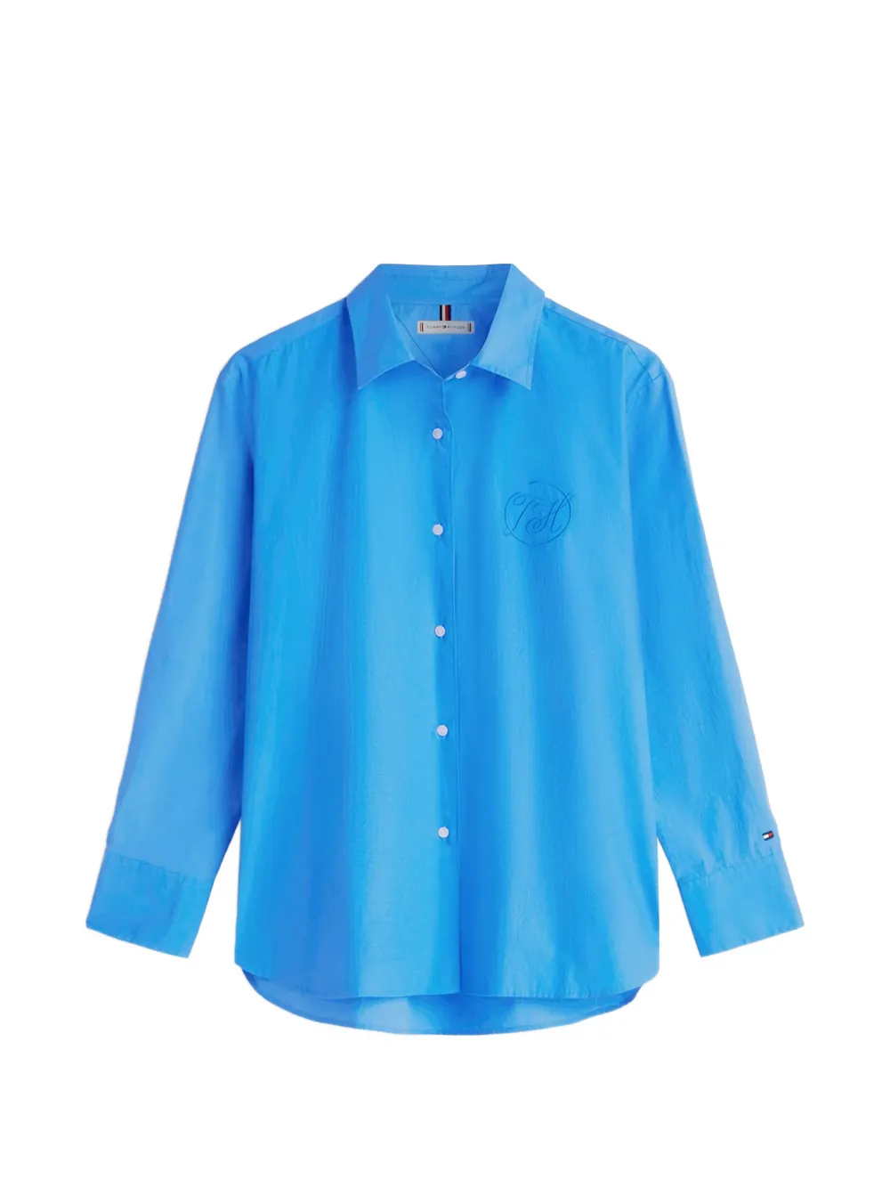 Tommy Hilfiger Logo-embroidered Shirt In Blue