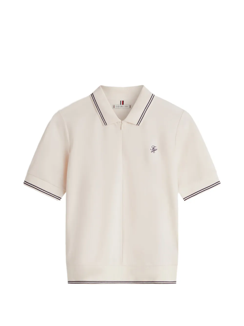 Tommy Hilfiger striped-detail polo top - Bianco