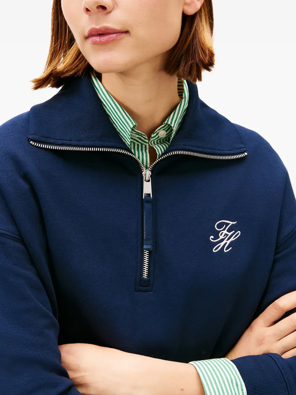 Tommy Hilfiger Mini-jurk met rits en logodetail Blauw