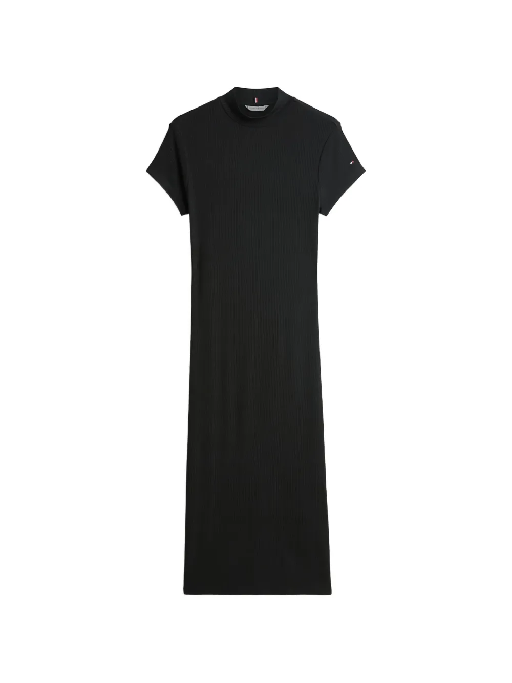 Tommy Hilfiger ribbed short-sleeve midi dress - Nero