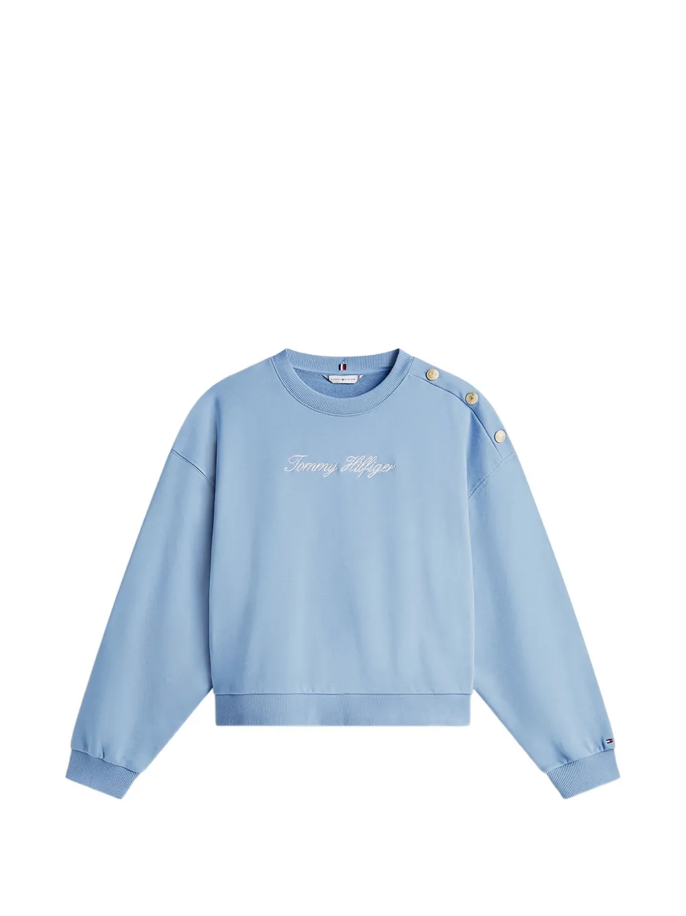 Tommy Hilfiger buttoned logo-embroidered sweatshirt - Blu