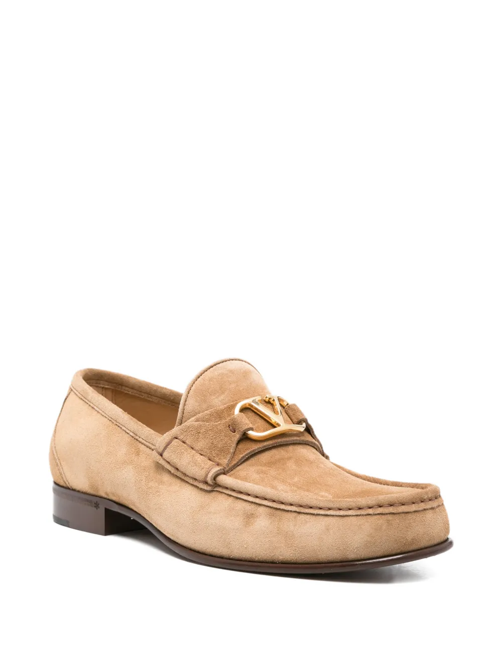 Valentino Garavani Loafers met logoplakkaat Beige