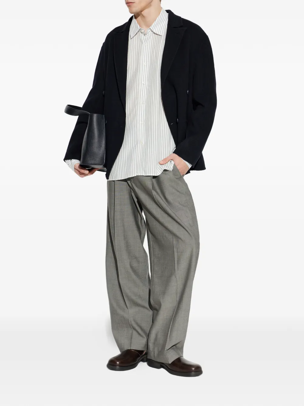  Officine Generale Stripe-pattern Shirt - Neutrals 