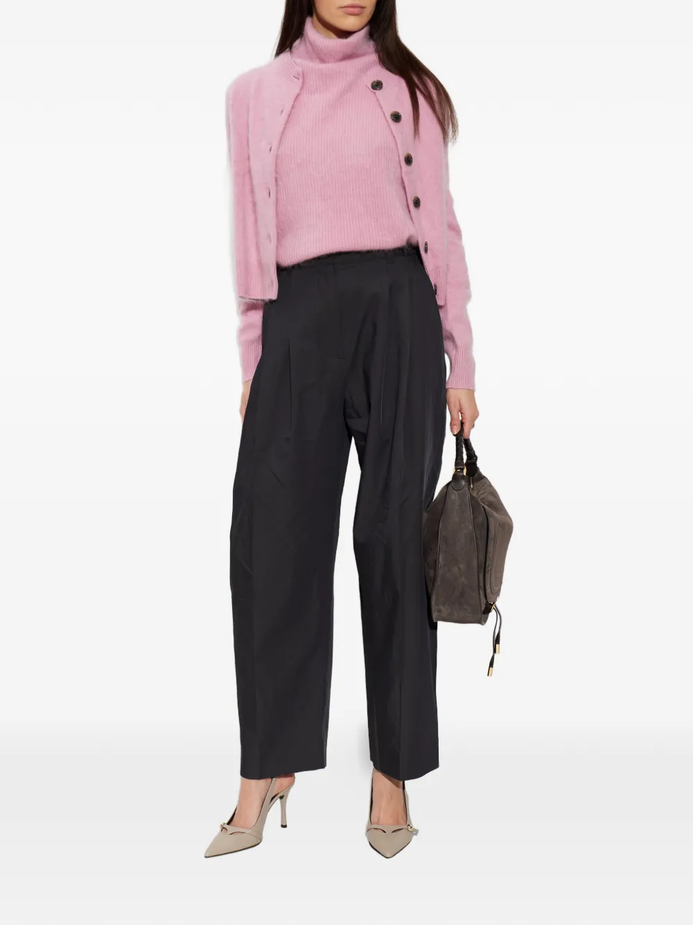  Lisa Yang Brushed Button Cardigan - Pink 