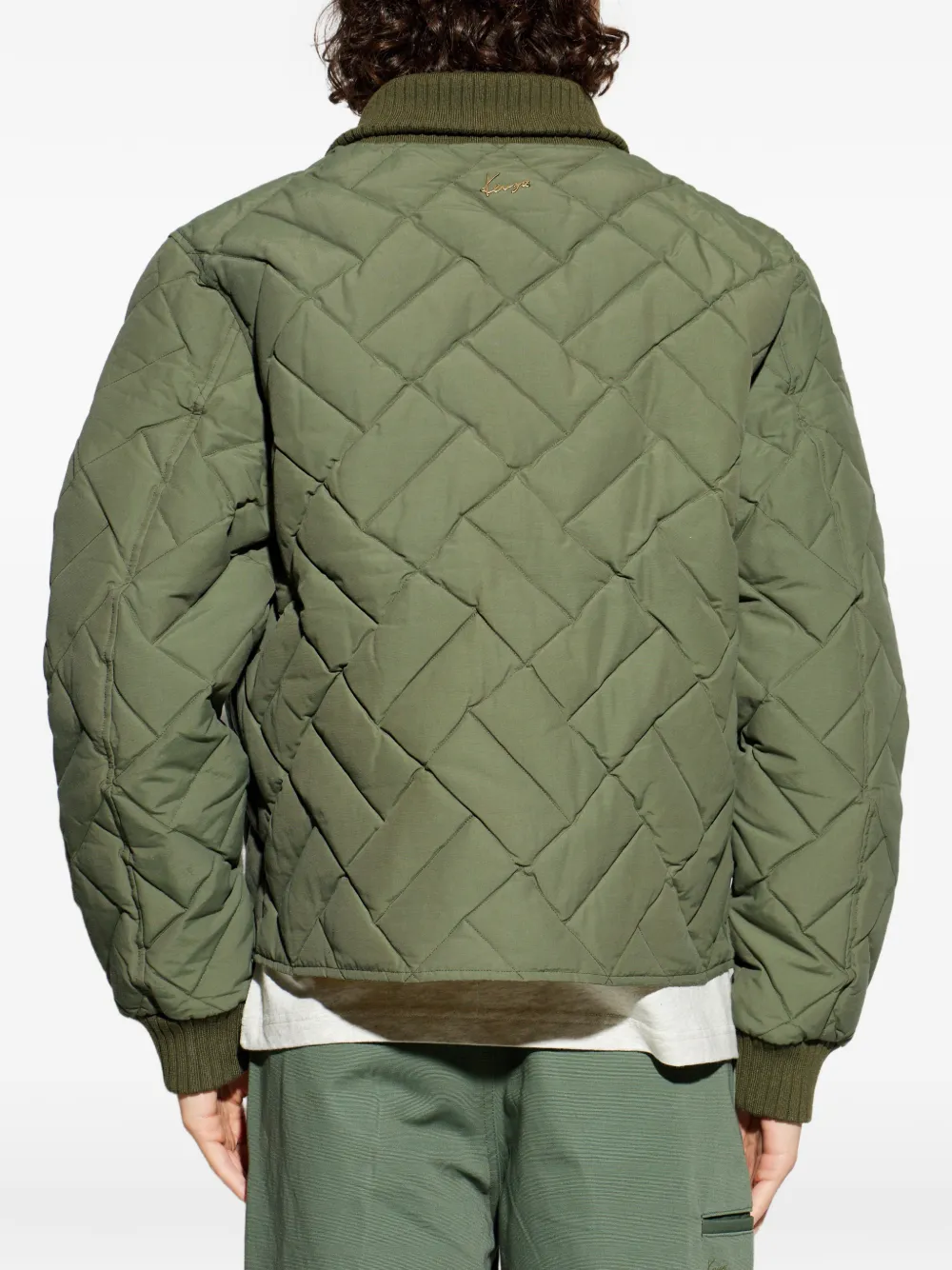 Kenzo Gewatteerd jack met detail Groen