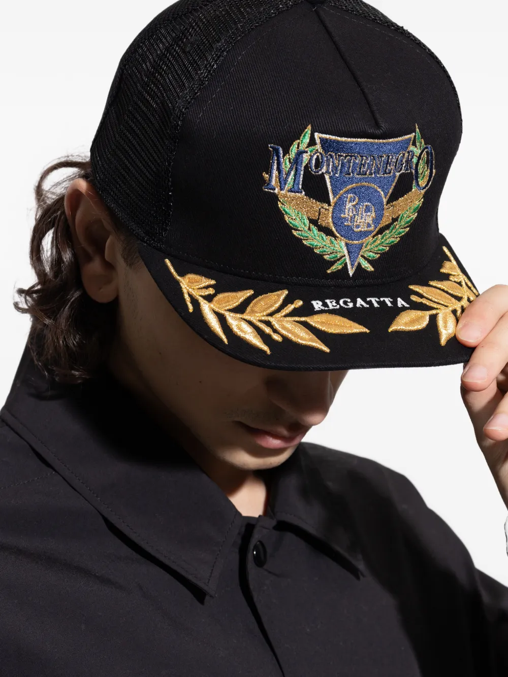 RHUDE Honkbalpet met borduurwerk Zwart