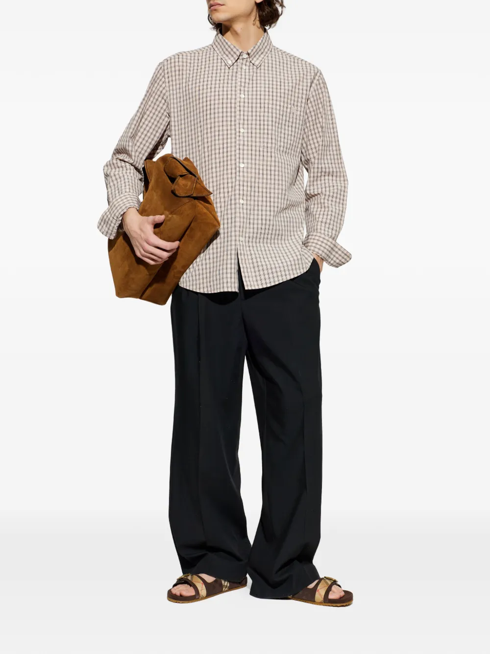  Burberry Check-pattern Shirt - Neutrals 