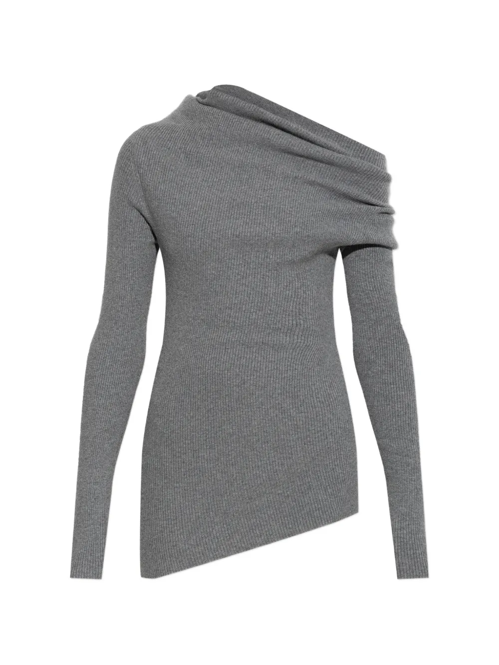 Lisa Yang Agie ribbed draped knitted top - Grigio
