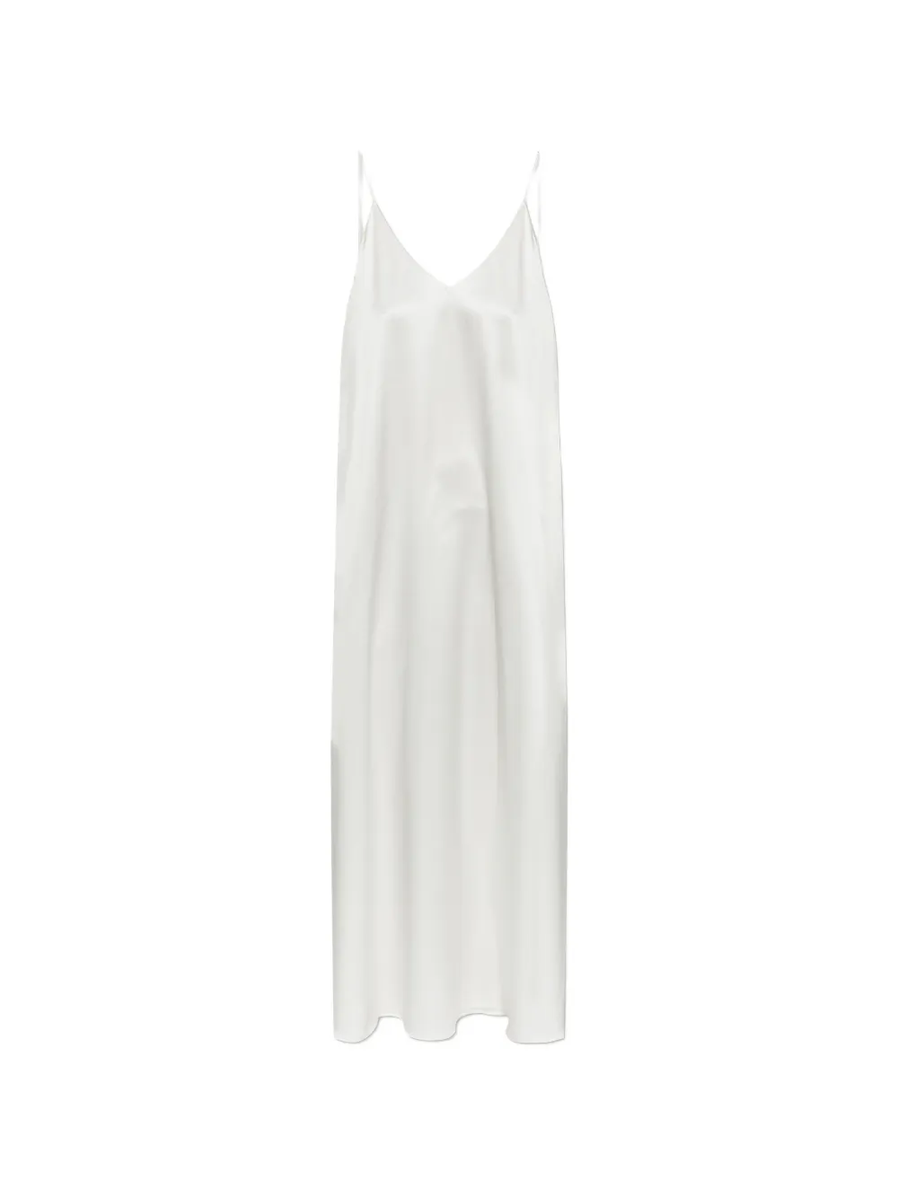Lisa Yang V-neck Strap Midi Dress In White