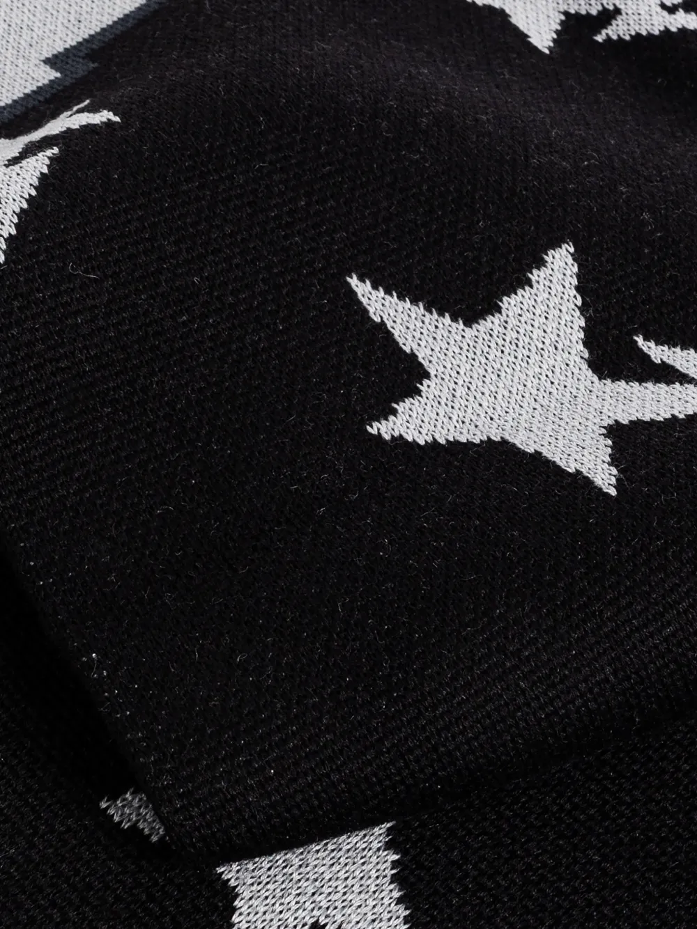  A Bathing Ape® Star-print Fringed Scarf - Black 