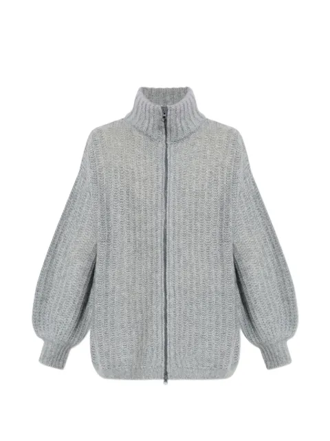 Lisa Yang Moralie zipped balloon-sleeve sweater