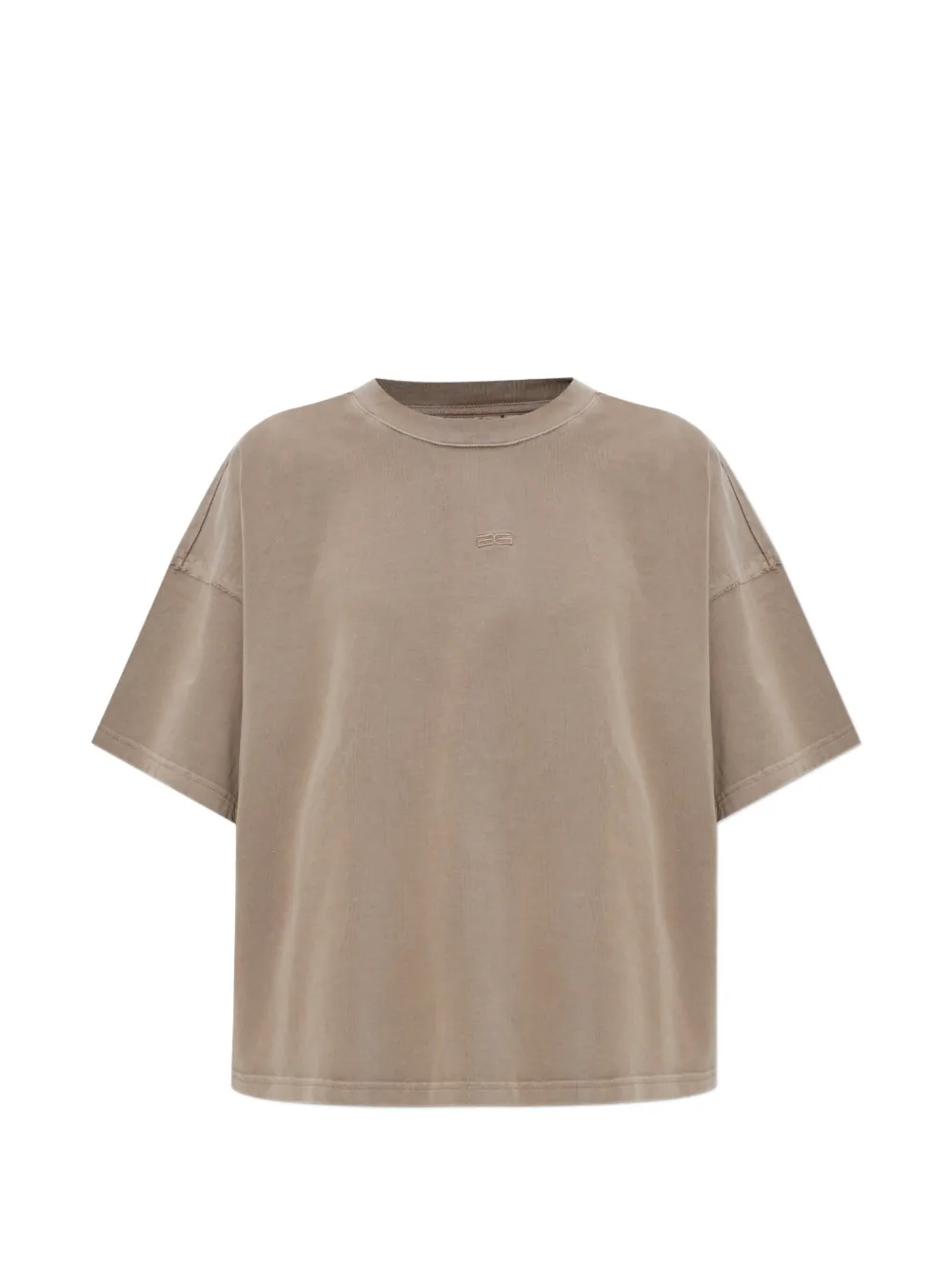 Gestuz logo-embroidered T-shirt - Braun