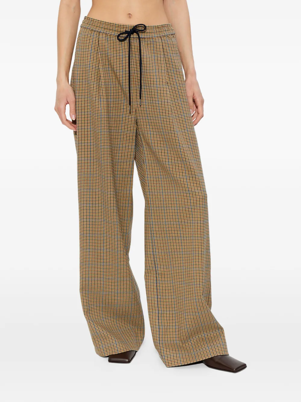  Gestuz Gzchicca Check Palazzo Pants - Brown 