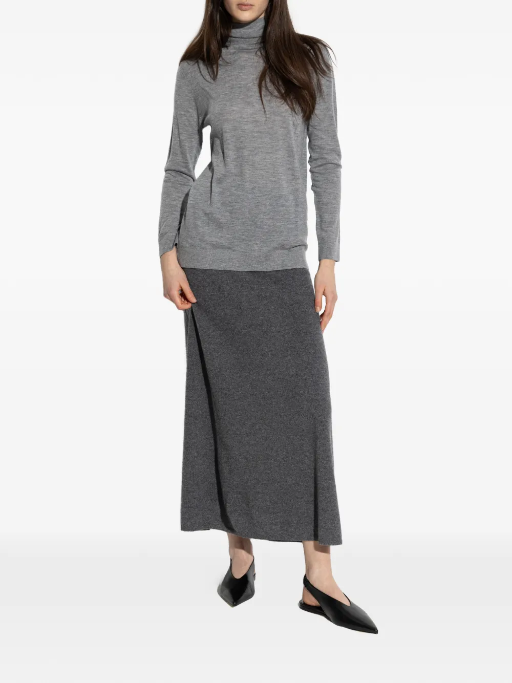  Lisa Yang Roll-neck Knitted Top - Grey 