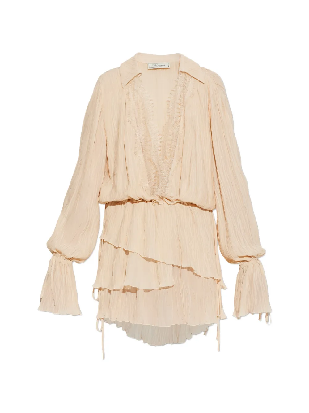 Blumarine lace tiered mini dress - Nude