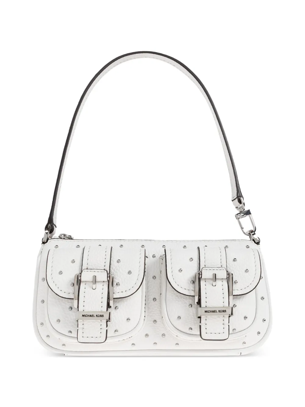Michael Michael Kors small Zoe studded buckled leather shoulder bag - Bianco