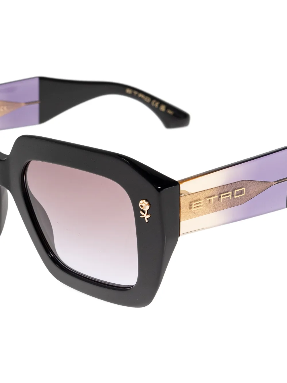 floral-detail square-frame sunglasses