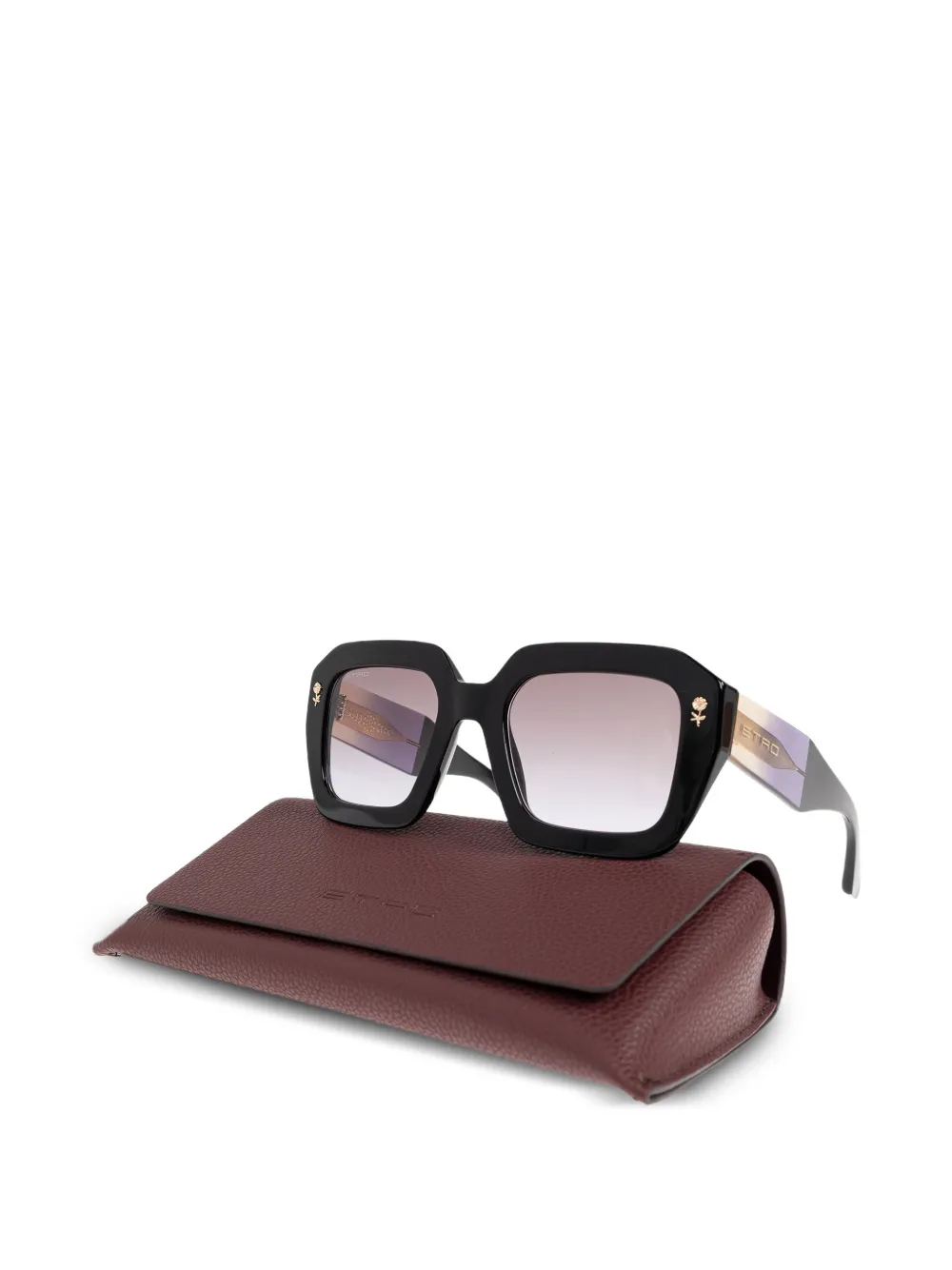 floral-detail square-frame sunglasses