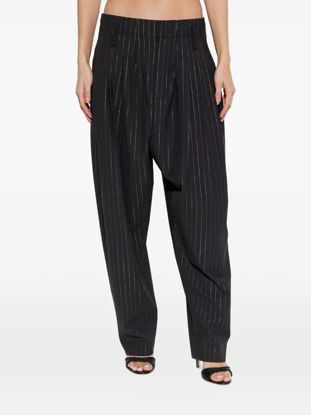  Kenzo Stripe-pattern Tapered Trousers - Black 