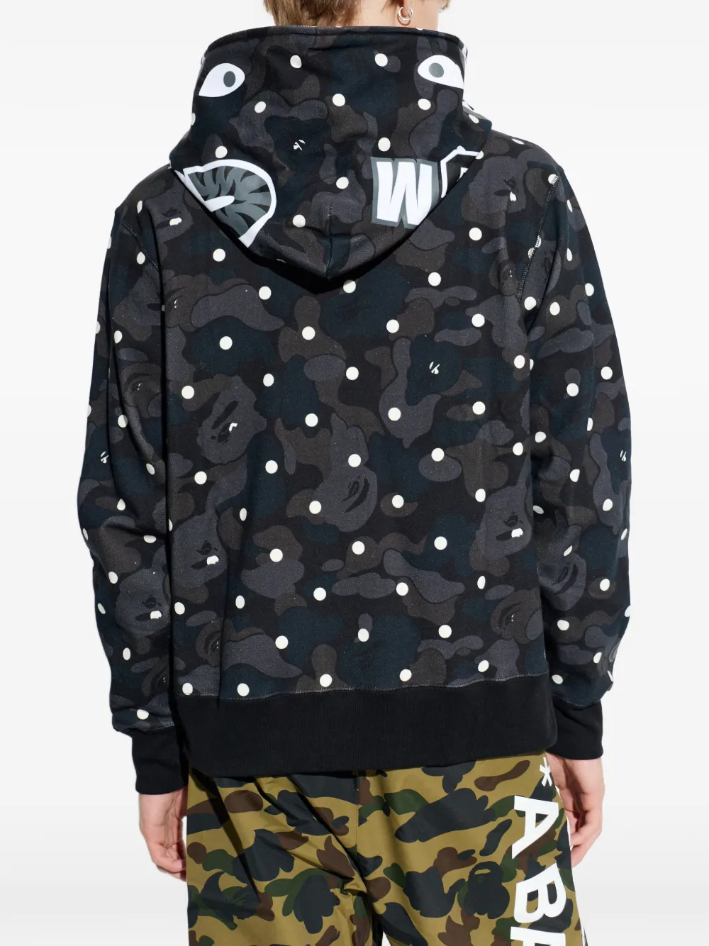 A BATHING APE Hoodie met camouflageprint en rits Zwart
