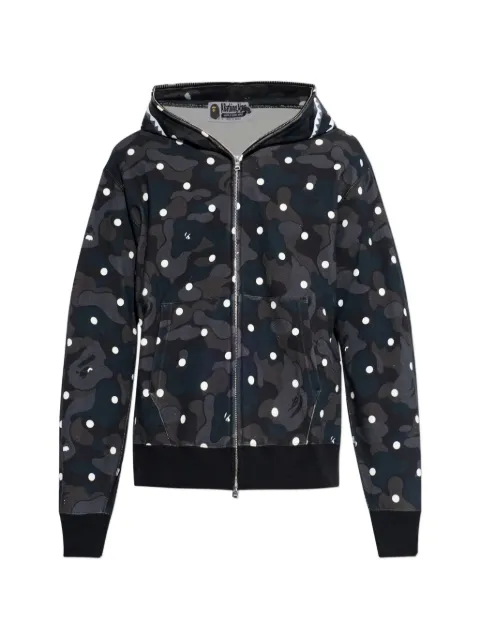 A BATHING APE® polka-dot camouflage zip-up hoodie