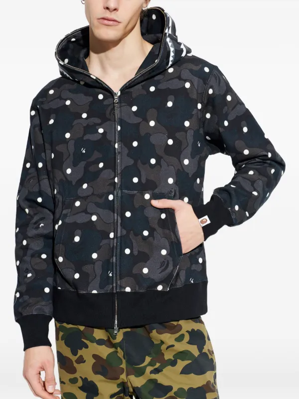 A BATHING APE® ポルカドット カモフラージュ パーカー | ブラック