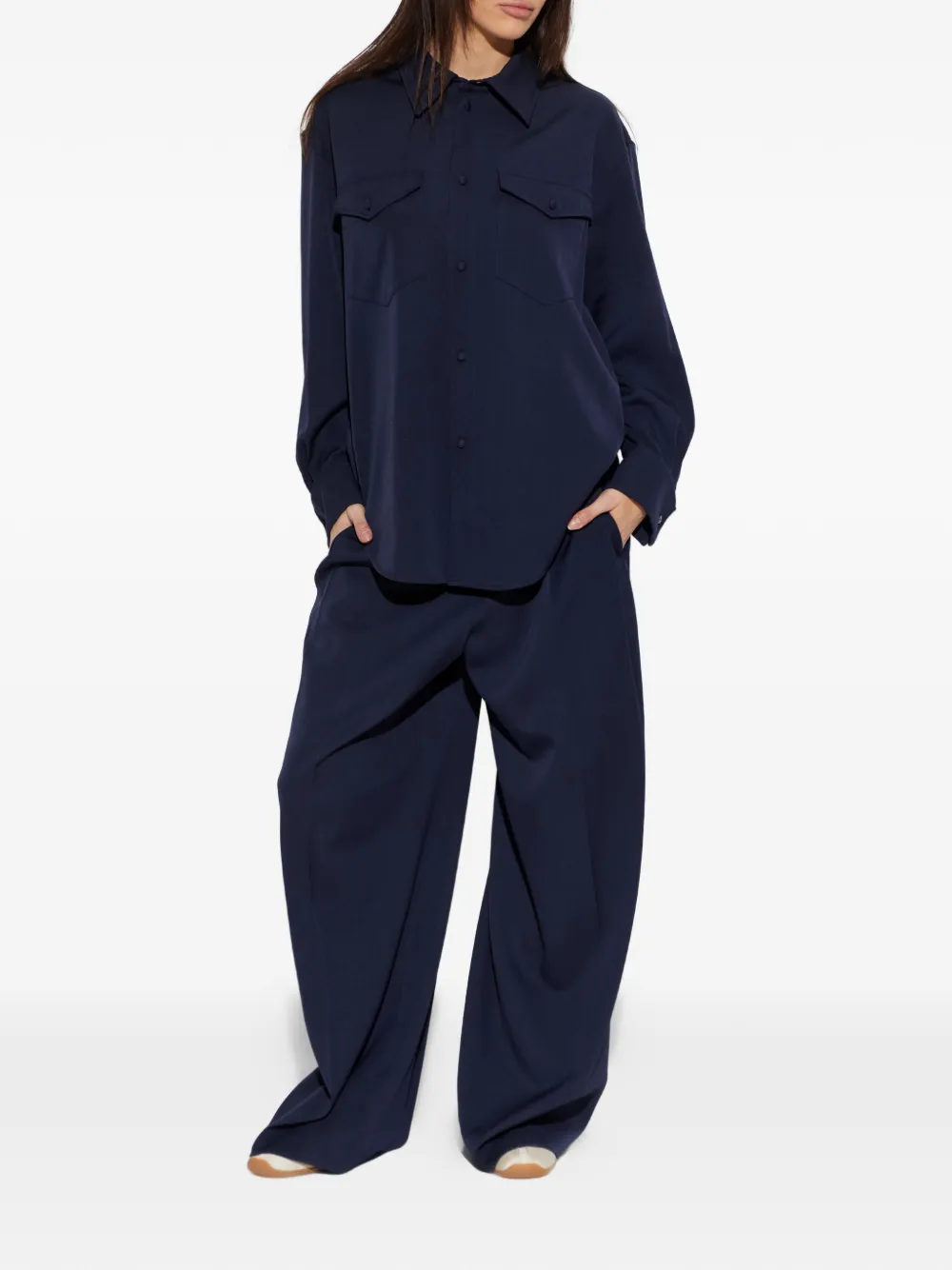 Kenzo Broek met riemlussen Blauw