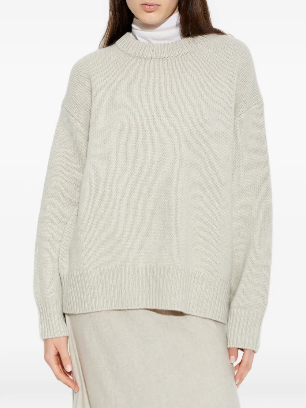 Lisa Yang Renske geribbelde trui Beige