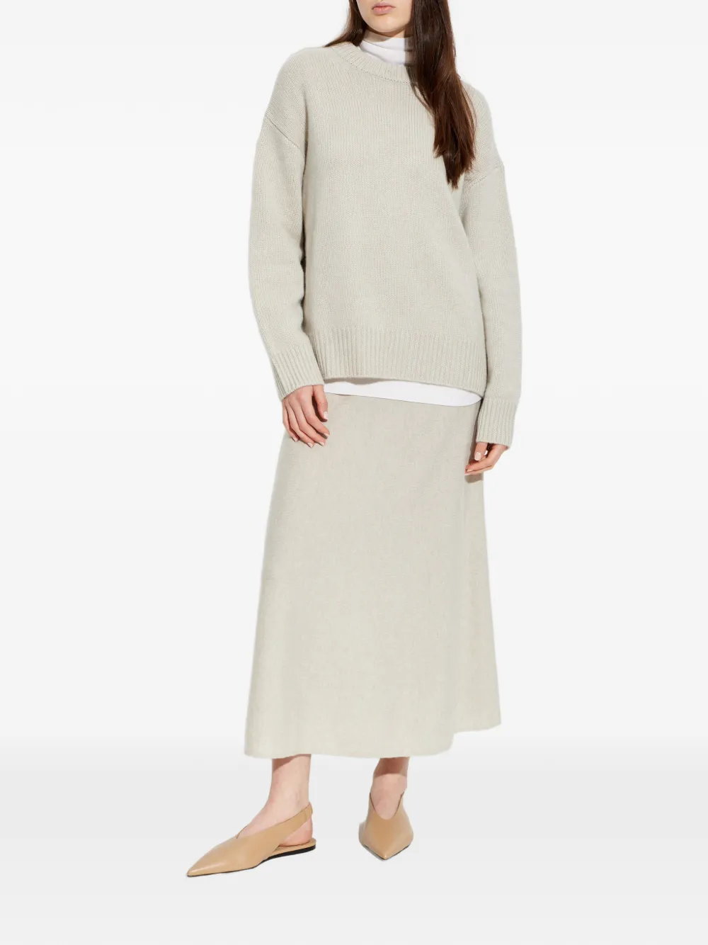 Lisa Yang Renske geribbelde trui Beige