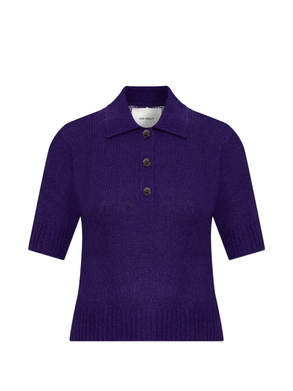Lisa Yang Masy buttoned knitted polo shirt - Viola