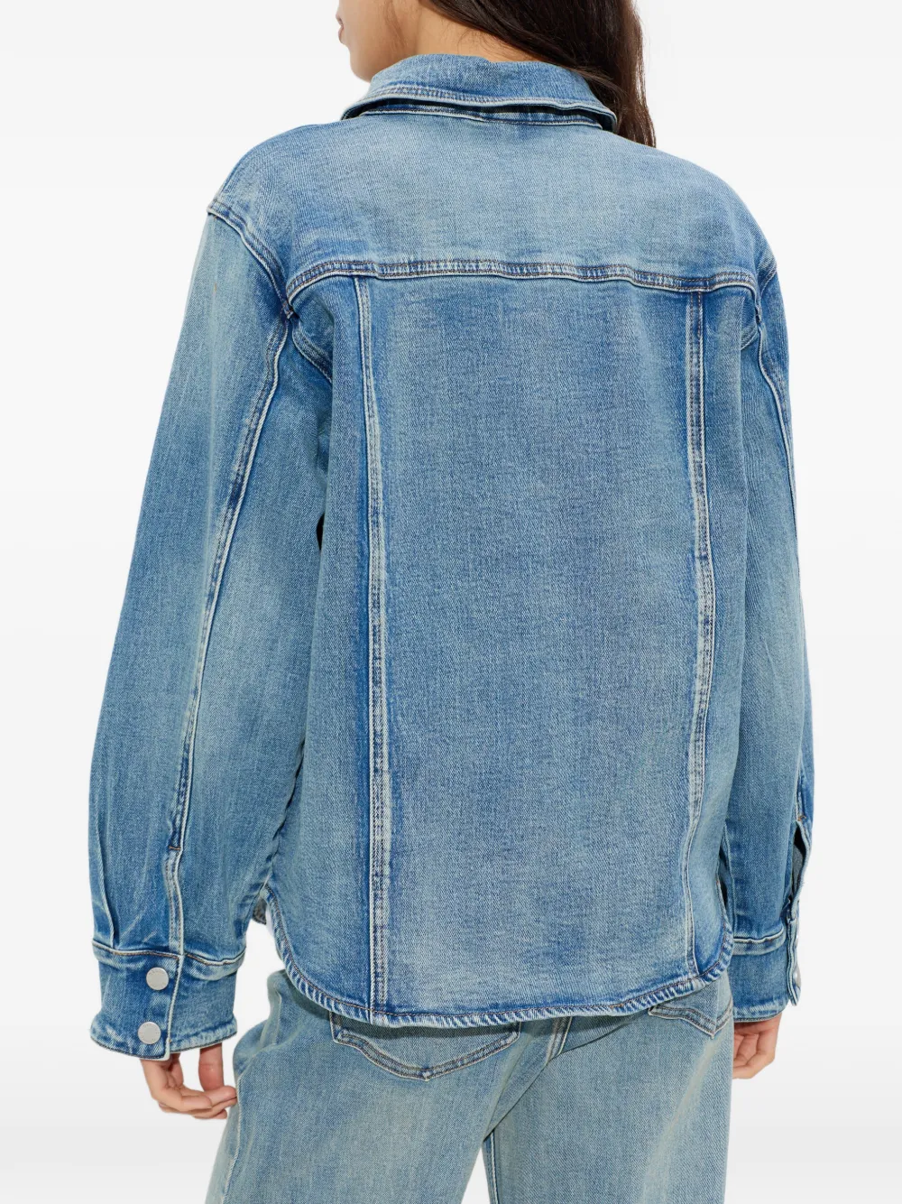 Gestuz Denim jack met zakken en knopen Blauw
