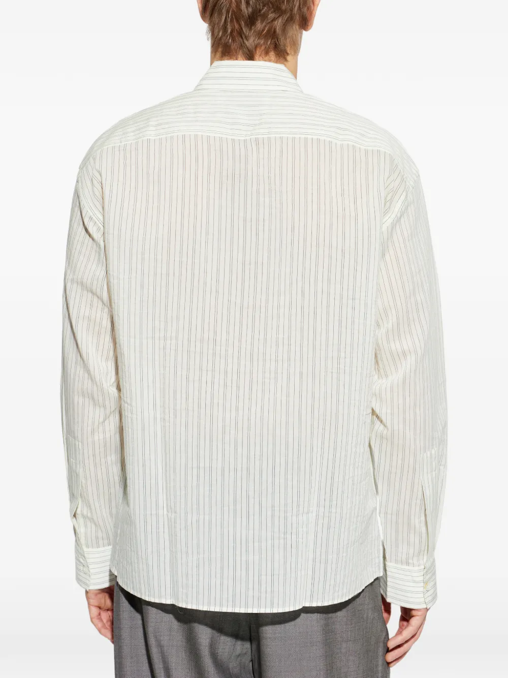 Studio Nicholson Hal gestreept overhemd Beige