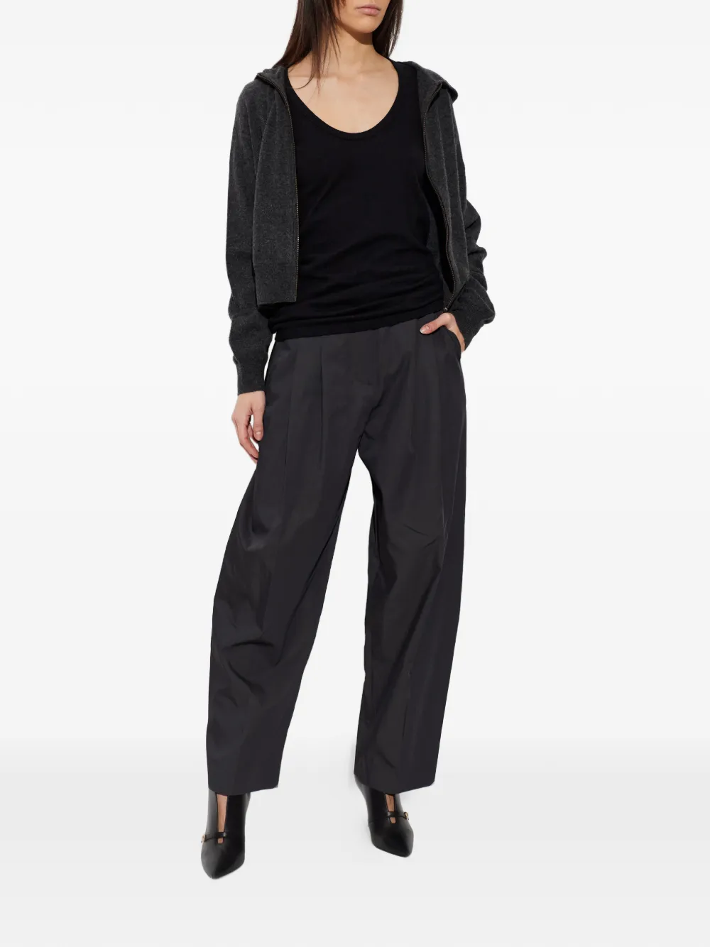  Lisa Yang Amalea Scoop-neck Long-sleeve T-shirt - Black 