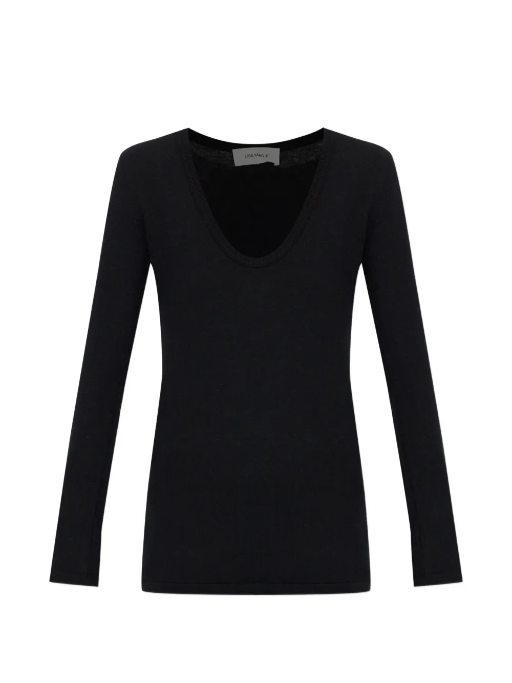 Lisa Yang scoop-neck long-sleeve T-shirt - Nero