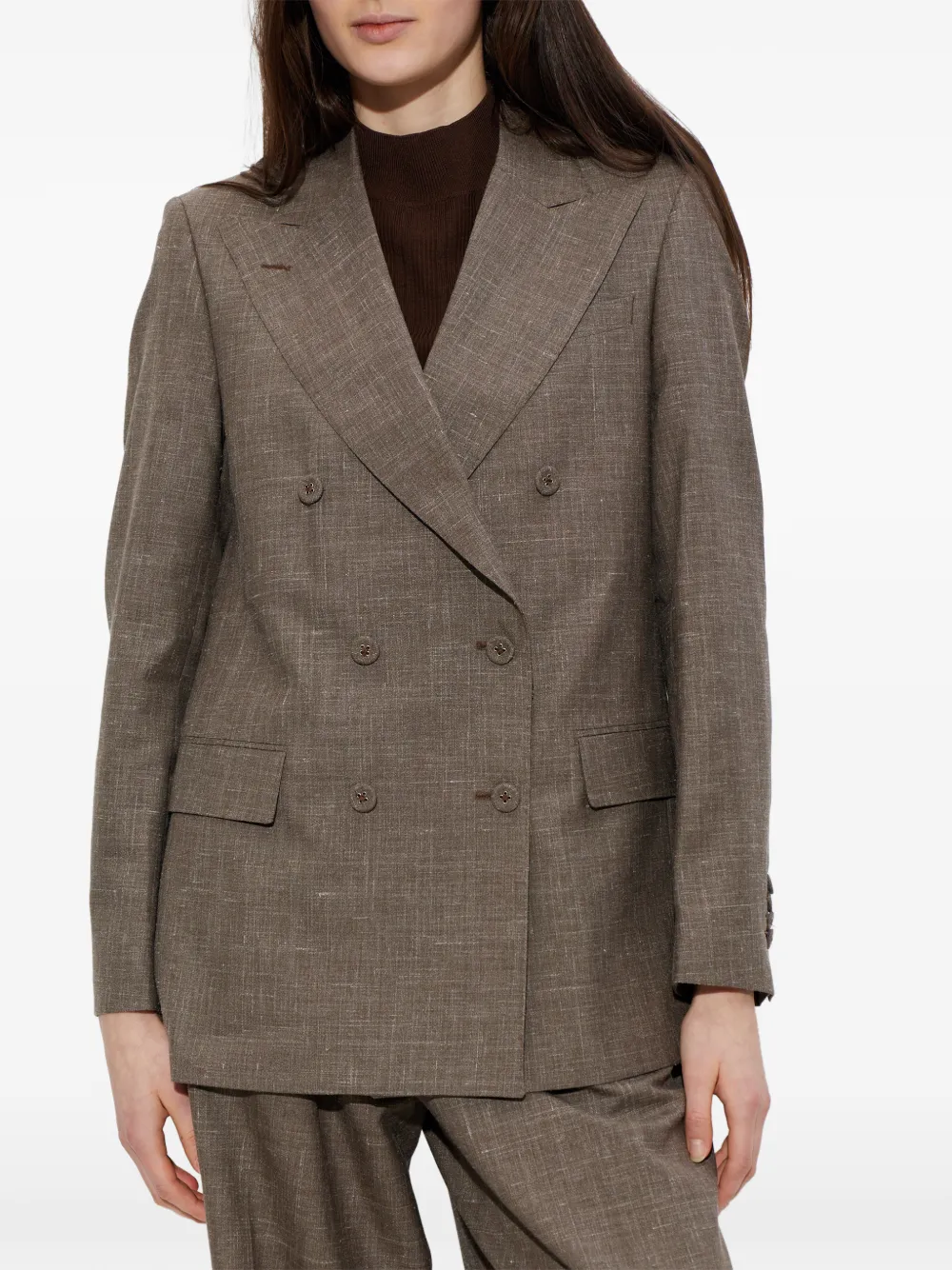 Officine Generale Blazer met dubbele rij knopen Bruin