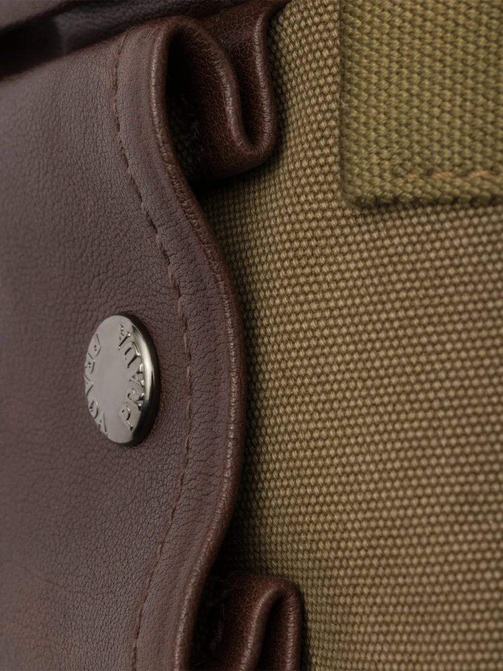 Prada Route grote canvas en leren shopper Groen