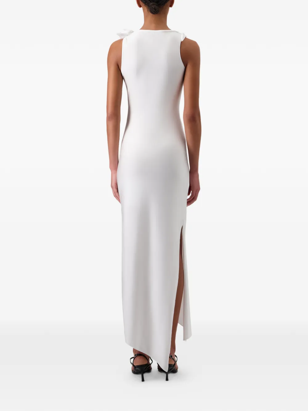 Coperni Rosette geknoopte asymmetrische jurk Wit