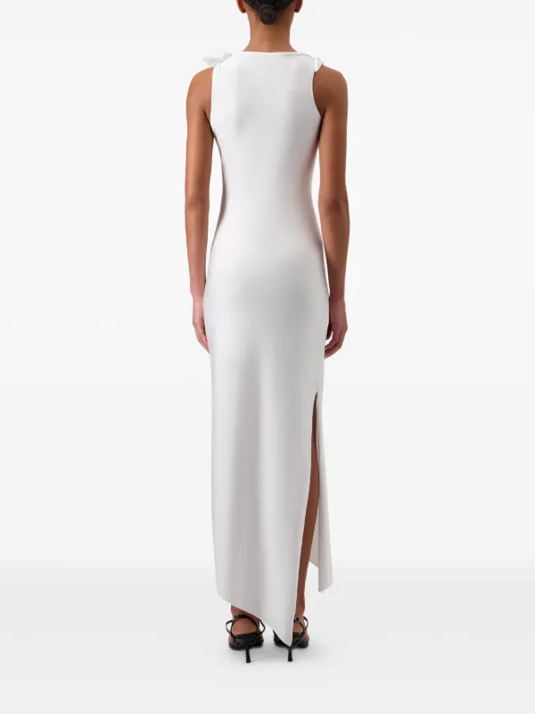 Coperni Rosette Knot Asymmetric Dress - White Coperni Rosette Knot Asymmetric Dress - White