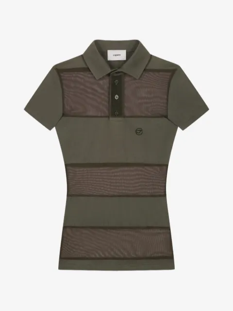 Coperni sheer striped button polo shirt