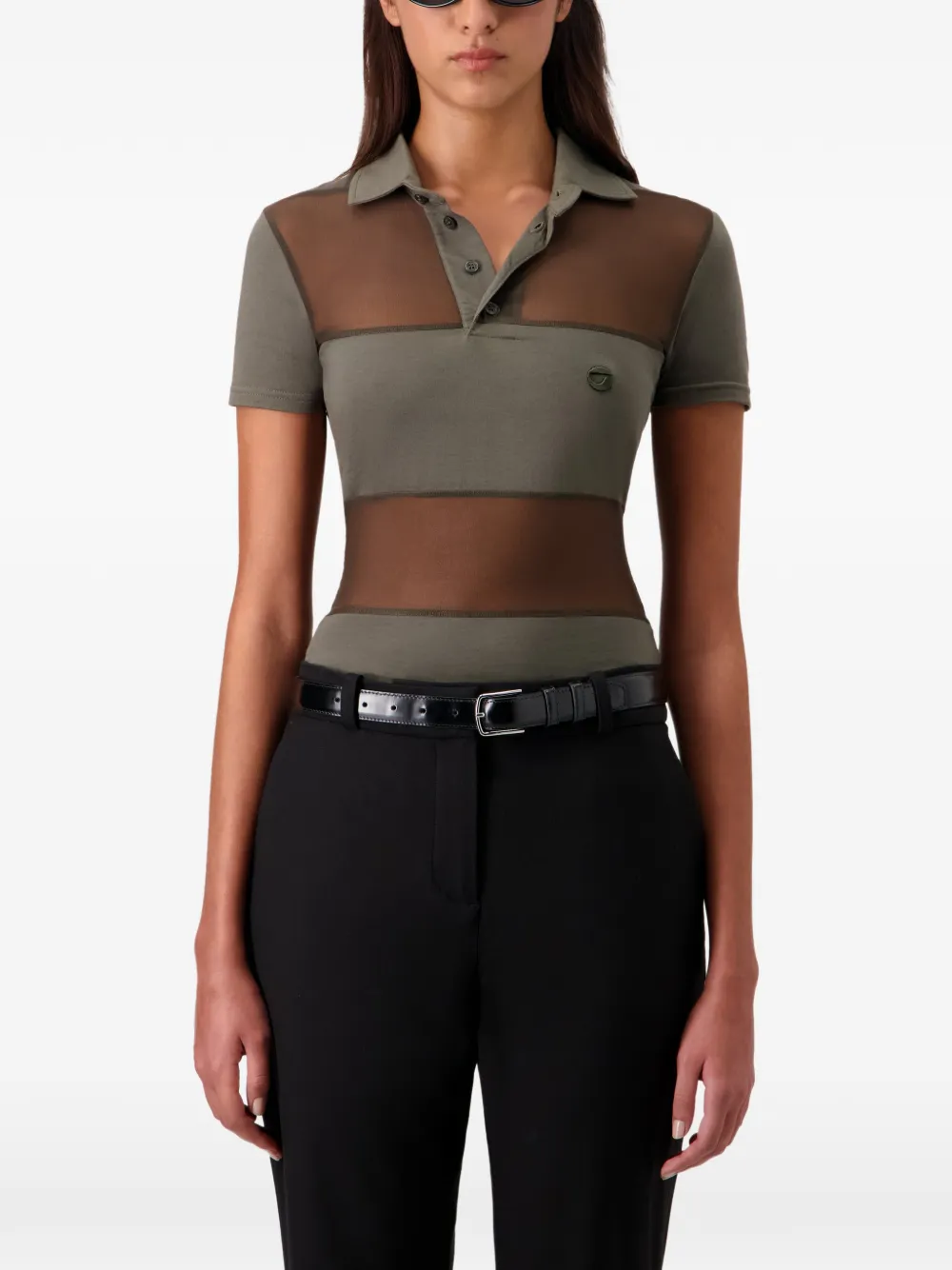 Coperni Gestreept poloshirt met knoop Groen