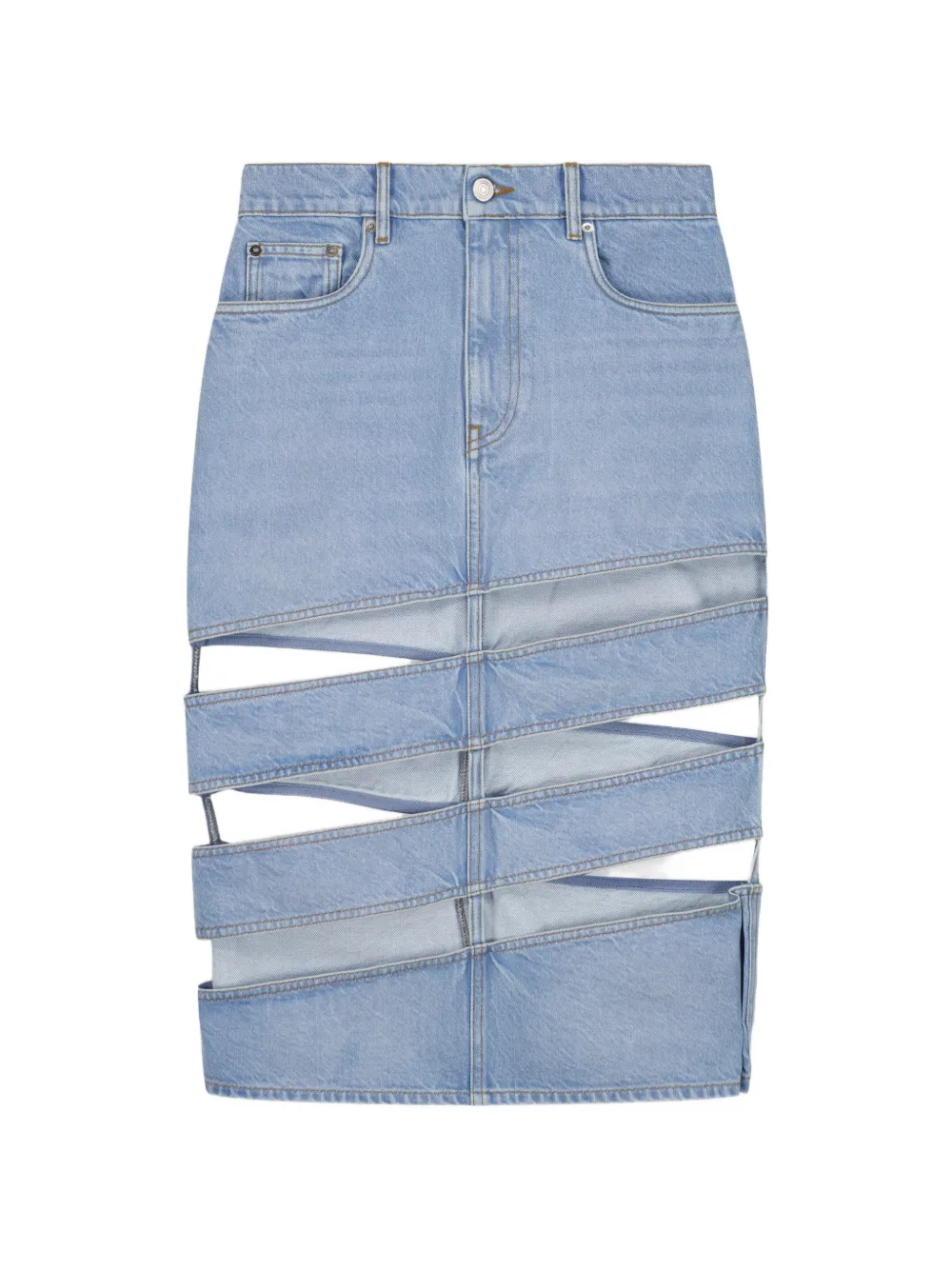 Coperni midi spiral denim skirt - Blu
