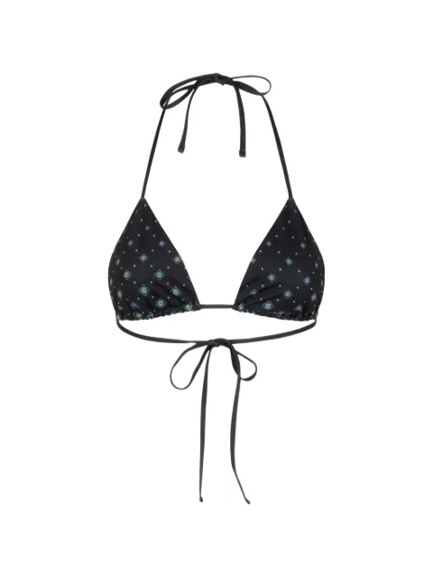 Casablanca haut de bikini triangle monogrammé à liens noués