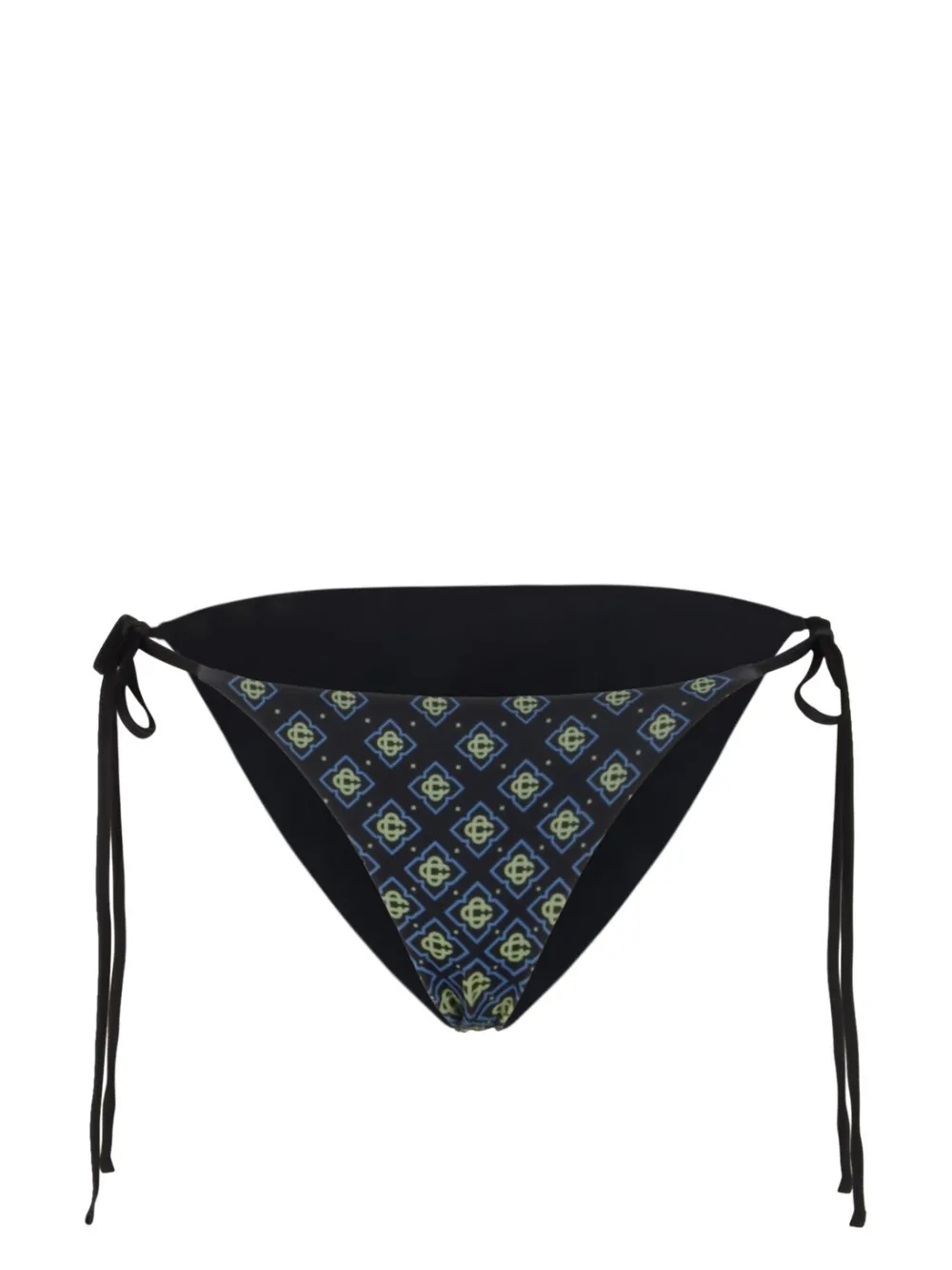 Casablanca Triangel bikinitop met monogram en striksluiting Zwart