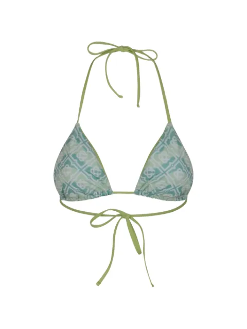 Casablanca wavy-monogram tie bikini top