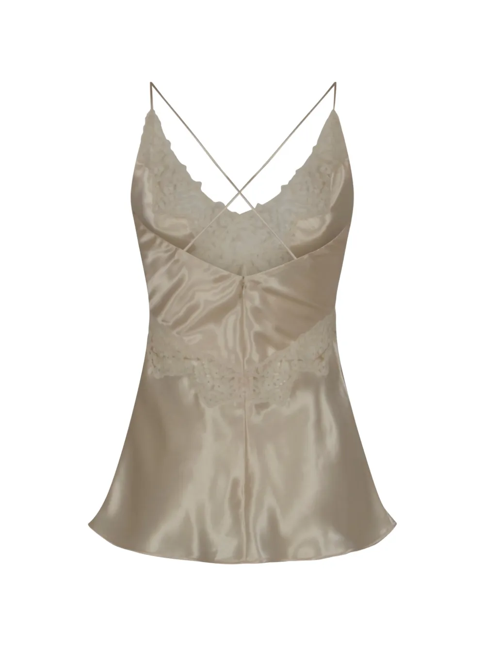 Alberta Ferretti Top met gekruiste rug en kanten afwerking Wit