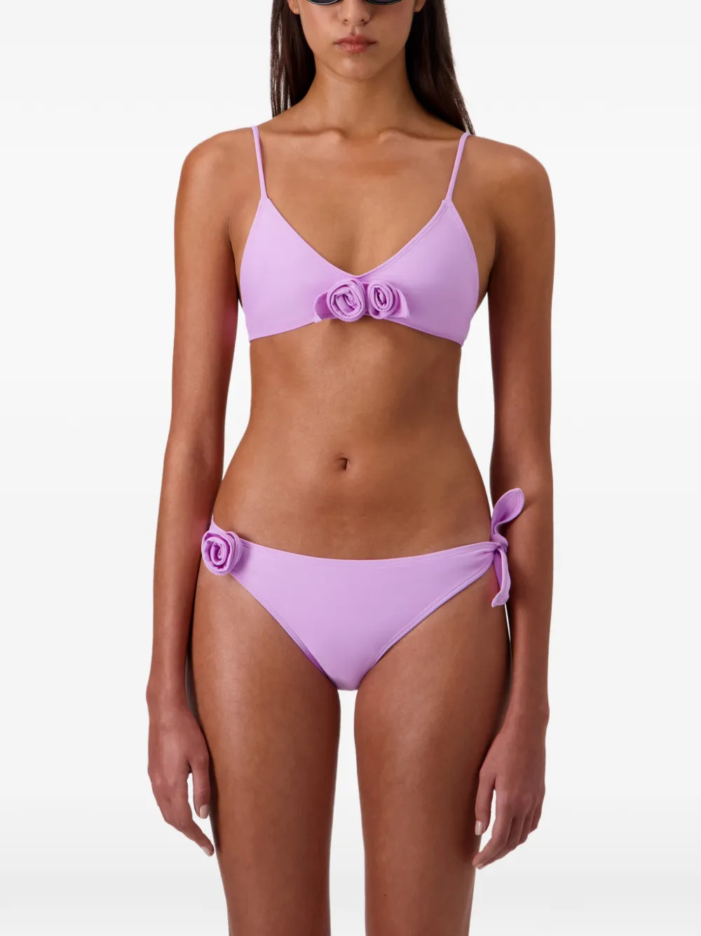 Coperni Flower gesmockte bikinitop Paars
