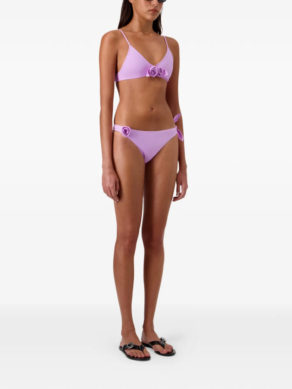 Coperni Flower gesmockte bikinitop Paars